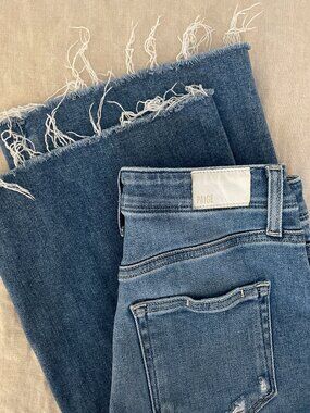 PAIGE Anessa High Waist Wide Leg Jeans Sunnie Distressed Size 25